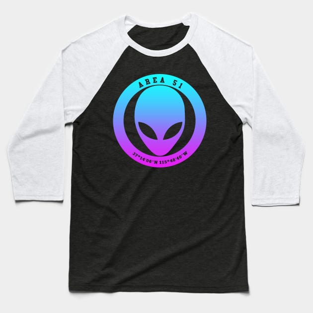 Area 51 Neon Alien Baseball T-Shirt by jamboi